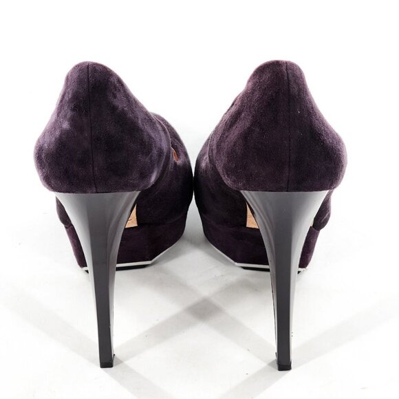 L.A.M.B. Gwen Stefani Dolores Purple Suede 6" Platform Pumps NEW - Picture 6 of 12
